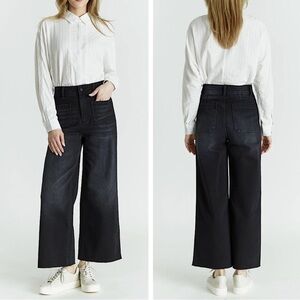 OAT New York Wide Leg High Rise Jeans in Black Wash Size 22W